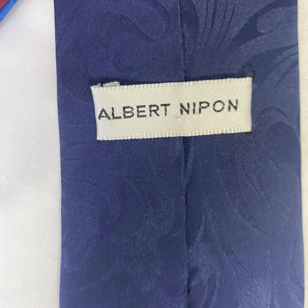 #6611 Albert Nipon Multicolored Abstract Pattern Mens Necktie. Tie
